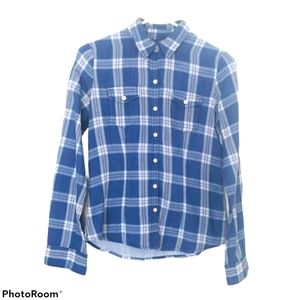 Levi's Women's Western Pearl Snap Plaid Button Down Shirt Sz Sm